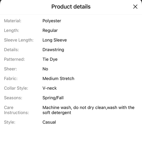 🔴 CLEARANCE 🔖 NWT 🌊 BLUE/WHITE TIE-DYE V-NECK LACE-UP SUMMER TOP Women’s XXL - Picture 10 of 11